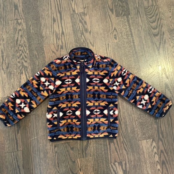 Faherty Kids Mountain Sunset High Pile Fleece Jacket size 5 blue - Picture 1 of 8